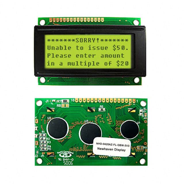 NHD-0420AZ-FL-GBW-3V LCD MOD 80DIG 20X4 TRANS YLW/GRN