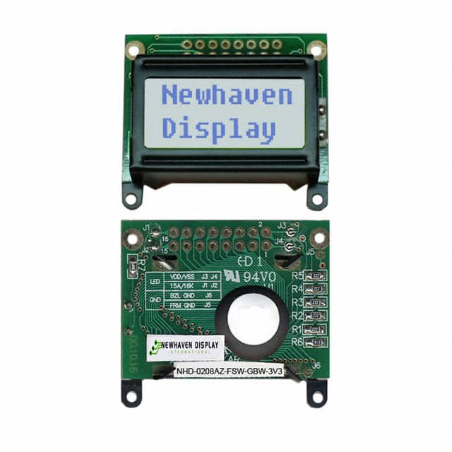 NHD-0208AZ-FSW-GBW-3V3 LCD MOD 16DIG 8X2 TRANSFLECT WHT