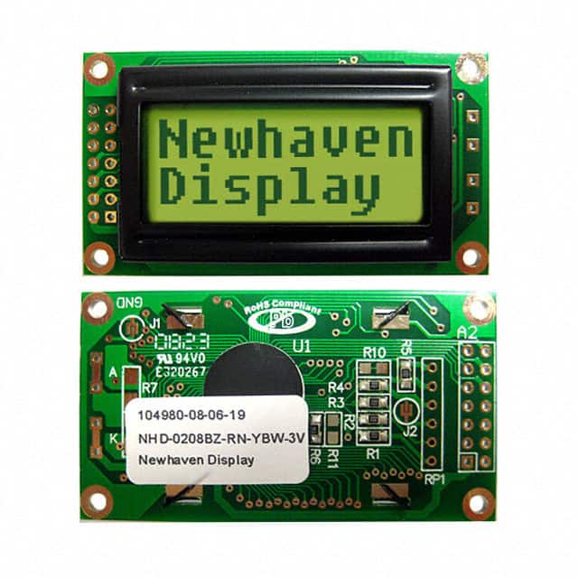 NHD-0208BZ-RN-YBW-3V LCD MOD 16 DIG 8 X 2 REFLECTIVE