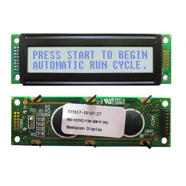 NHD-0220FZ-FSW-GBW-P-3V3 LCD MOD 40DIG 20X2 TRANSFLCT WHT