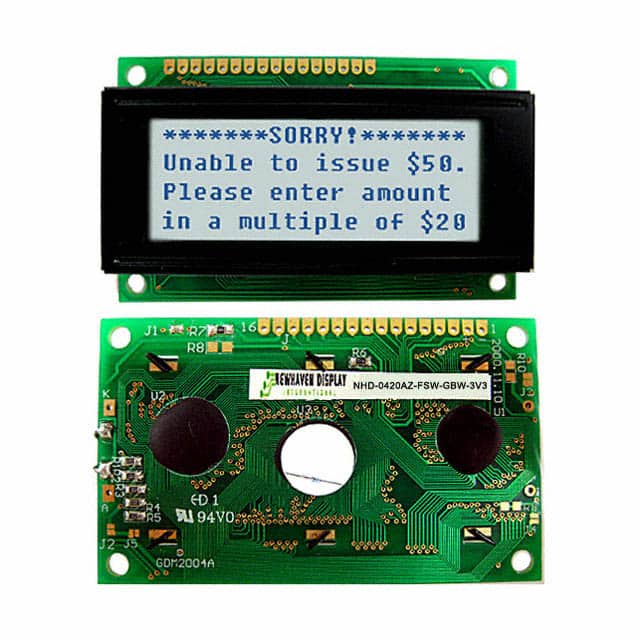 NHD-0420AZ-FSW-GBW-3V3 LCD MOD 80DIG 20X4 TRANSFLCT WHT