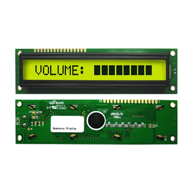 NHD-0116DZ-FL-YBW-33V LCD MOD 16DIG 16X1 TRANS YLW/GRN