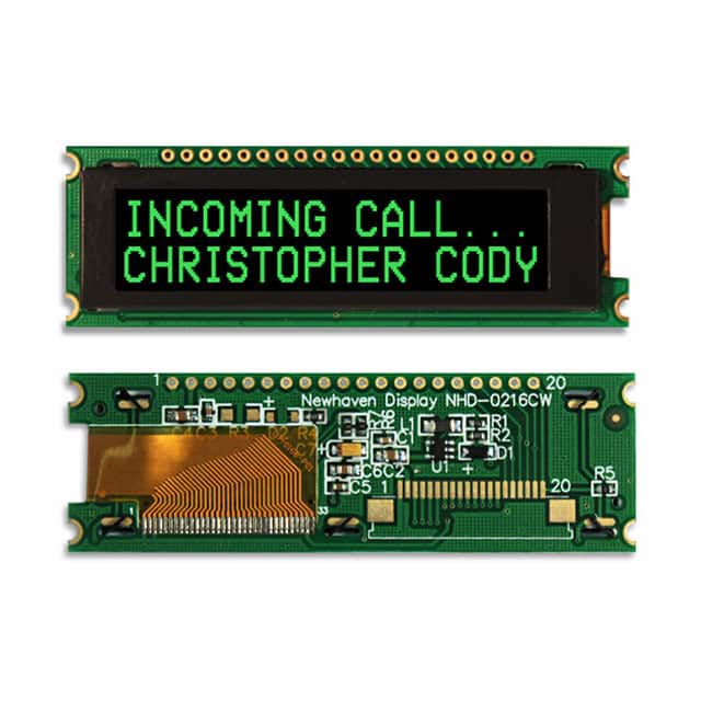 NHD-0216CW-AG3 OLED MODULE 32DIG 16 X 2 PASSIVE