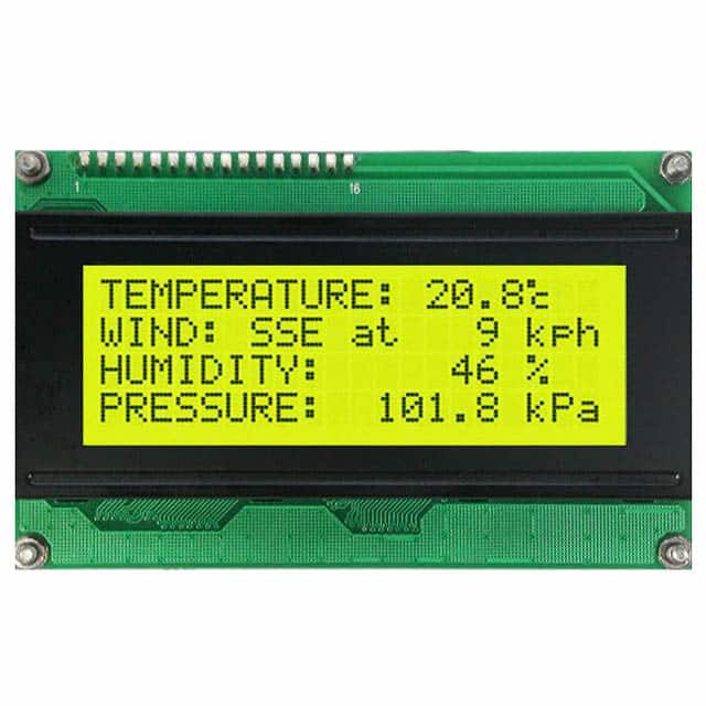 LK204-25-422-V LCD MOD 80DIG 20X4 TRANS YLW/GRN