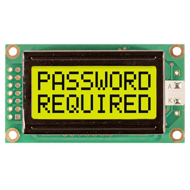 NHD-0208BZ-FL-GBW LCD MOD 16DIG 8X2 TRANSF YLW/GRN