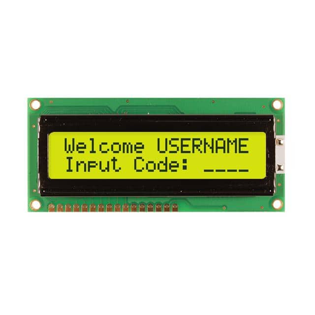 NHD-0216PZ-FL-YBW LCD MOD 32DIG 16X2 TRANS YLW/GRN