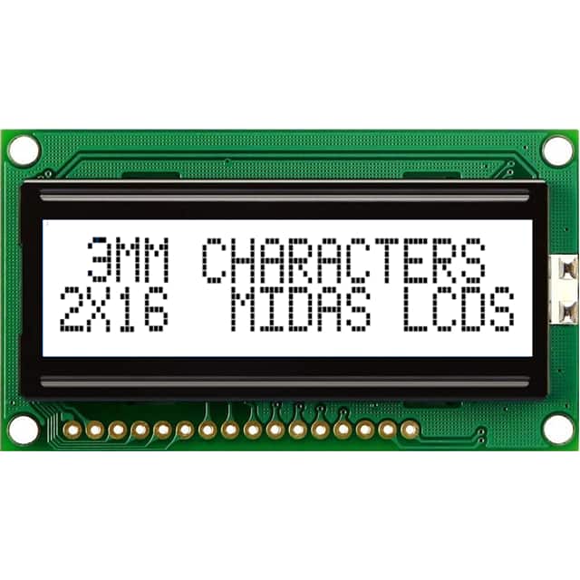 MC21603A6W-FPTLW-V2 2X16 CHARACTER CHIP-ON-BOARD LCD