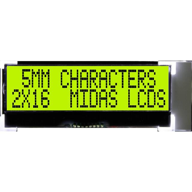 MCCOG21605D6W-SPTLYI 2X16 CHARACTER CHIP-ON-GLASS LCD