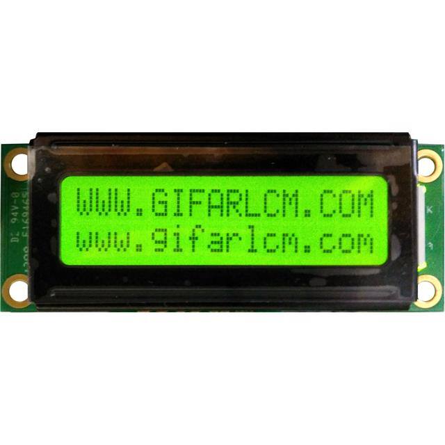 GFC1602GB-YPAEJS 16X2 STN(Y/G)-PY/G BL53X20X9.