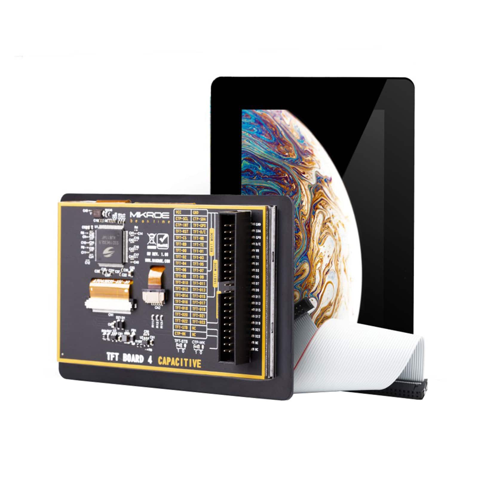 MIKROE-3979 TFT BOARD 4 CAPACITIVE WITH BEZE