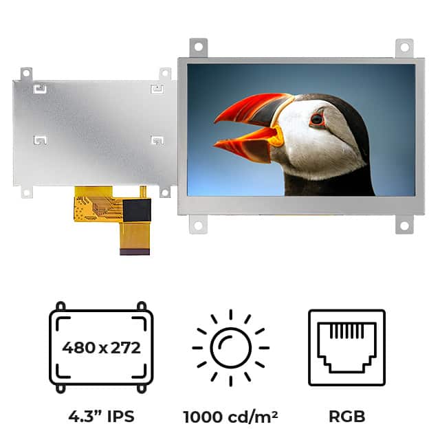 RVT43HLTFWN00 4.3 TFT IPS HIGHBRIGHTNESS FRAME
