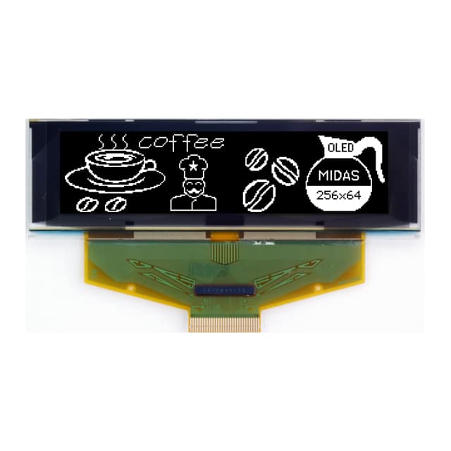 MCOT256064BA-WM 256X64 TAB OLED, WHITE ON BLACK