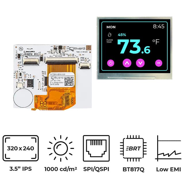RVT35HHBNWN00 3.5" IPS TFT BT817Q HIGH BRIGHTN