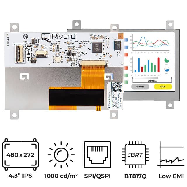 RVT43HLBFWN00 4.3" IPS TFT BT817Q HIGH BRIGHTN