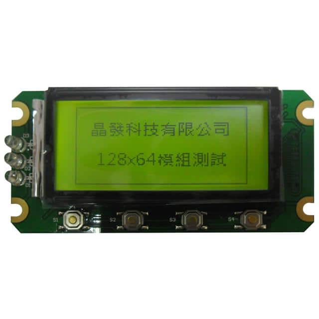 GFE128064O-GPAE-01 128x64, STN-G, YELLOW GREEN,RW10
