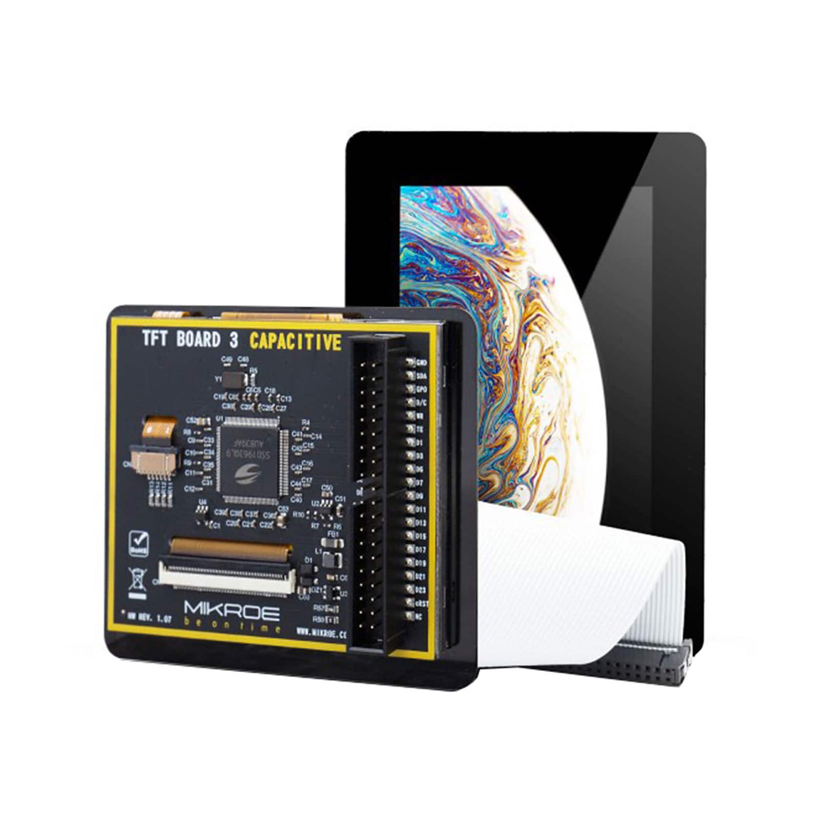 MIKROE-3978 TFT BOARD 3 CAPACITIVE WITH BEZE