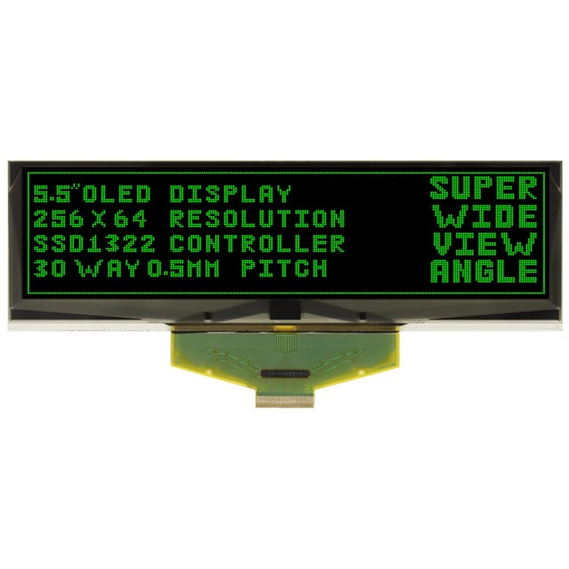 MCOT256064C1Y-GM 256 X 64 GRAPHIC TAB OLED, GREEN