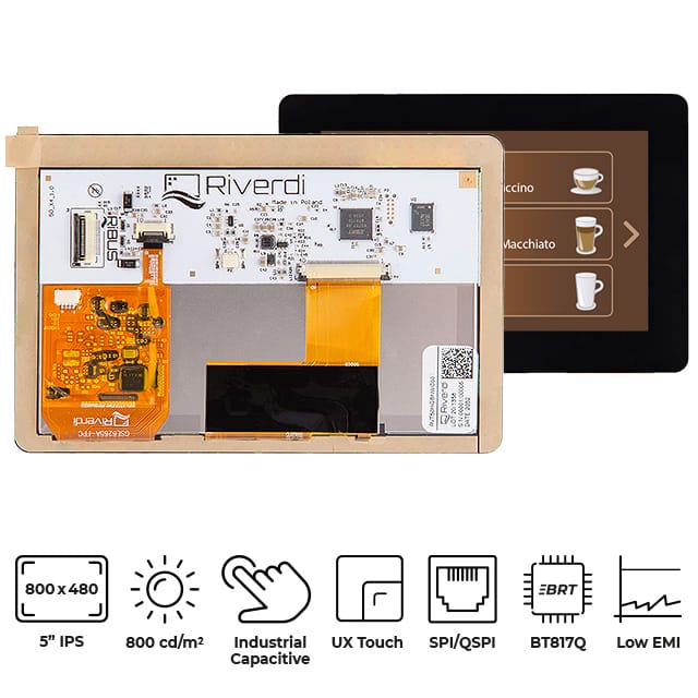 RVT50HQBNWC00 5" IPS TFT BT817Q PCAP HI BRIGHT