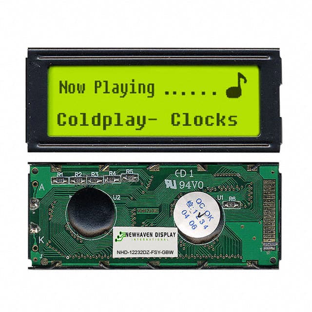 NHD-12232DZ-FSY-GBW LCD MOD GRAPH 122X32 Y/G TRANSFL