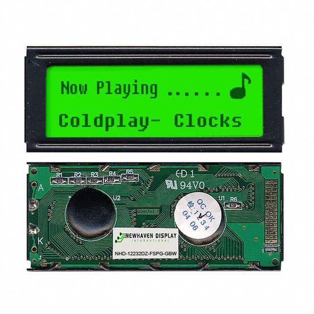 NHD-12232DZ-FSPG-GBW LCD MOD GRAPH 122X32 GRN TRANSFL