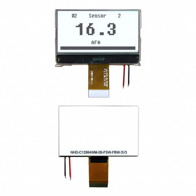 NHD-C12864WM-09-FSW-FBW-3V3 LCD COG GRAPH 128X64 TRANSFL