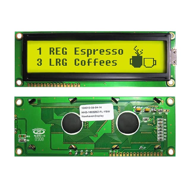 NHD-16032BZ-FL-YBW LCD MOD GRAPH 160X32 Y/G TRANSFL