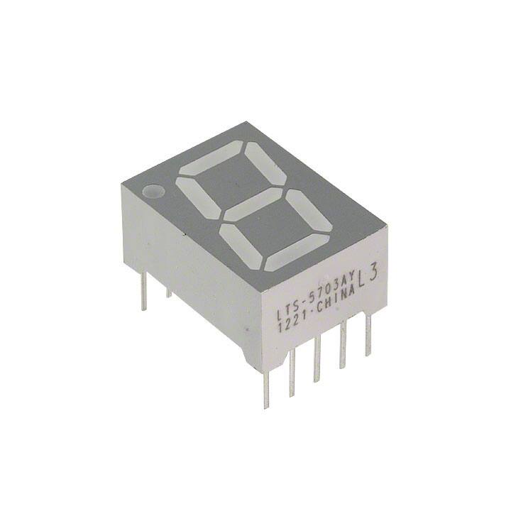 LTS-5703AY DISPLAY 7SEG 0.56" SGL YLW 10DIP