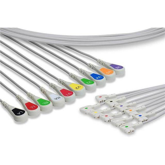 CARDIODYNAMICS BIOZ EKG LEADWIRES SNAP Replacement for Philips Cardiody