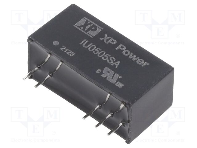 IU0505SA The XP Power IU0505SA is a 2W isolated DC-DC converter with a single 5V output at 400mA. It features a 4.5-9V input range and 1000VDC isolation in an 8-SIP through-hole package.