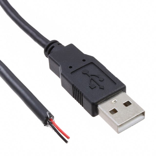 AK670/2-OE-BLACK CBL USB2.0 A PLUG TO OPEN 6.56'