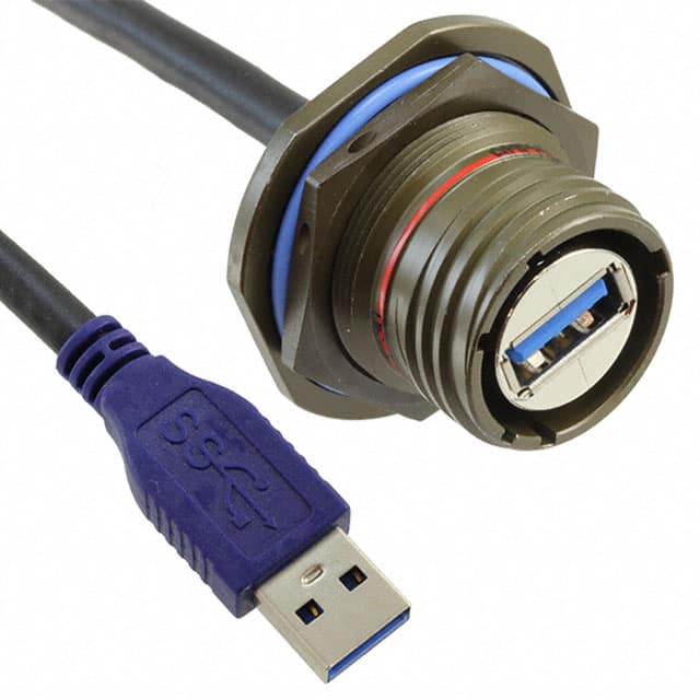 USB3FTV7SA03GASTR CBL A RCPT-A PLUG W/COUPL 0.98'