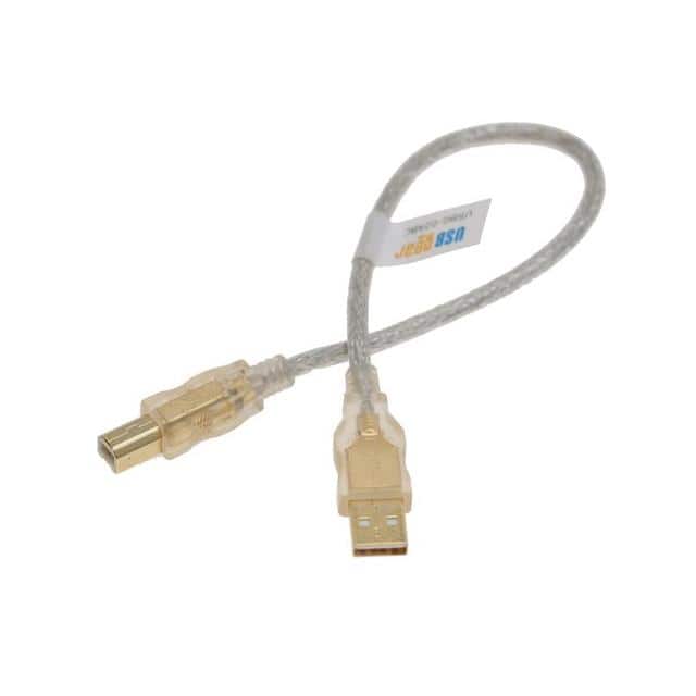 USBG-02ABC CLEAR USB CABLE A TO B12 INCH HI