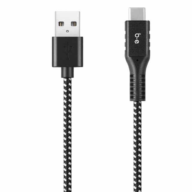 B6TCZB BRAIDED USB-C CABLE 6FT ZEBRA