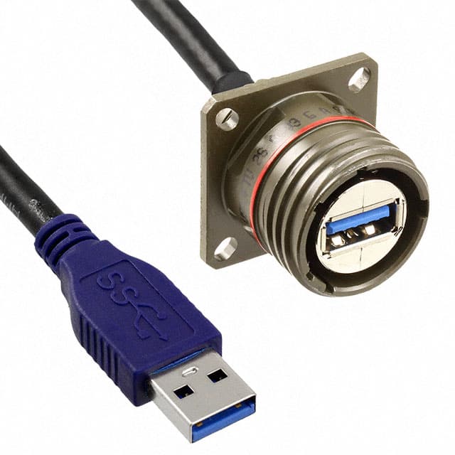 USB3FTV2SA03GASTR CBL A RCPT-A PLUG W/COUPL 0.98'
