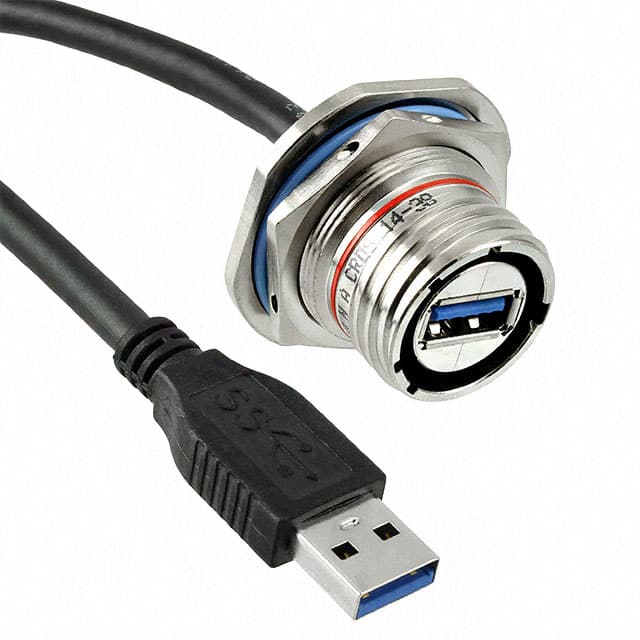 USB3FTV7SA03NACROS CBL A RCPT-A PLUG W/COUPL 0.98'