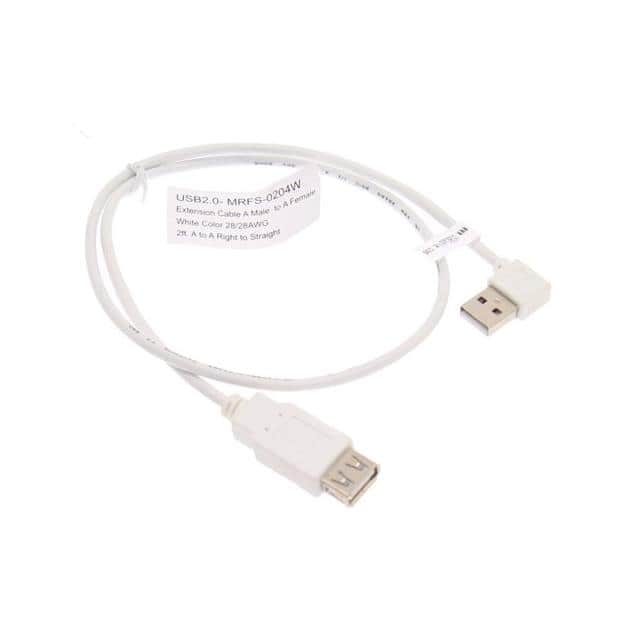 MRFS-0204W CBL USB2.0 A RCPT R/A-A PLG LEFT