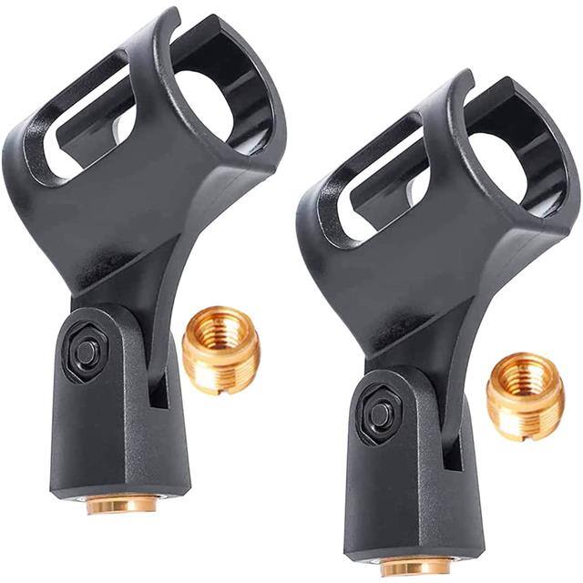 MC-01 2 PCS Mic Clip Clamp Holder 2PCS Black