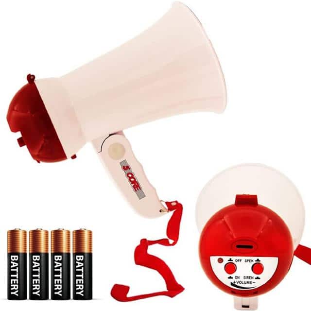HW 1 BTRY Megaphone SIREN W/ Battery