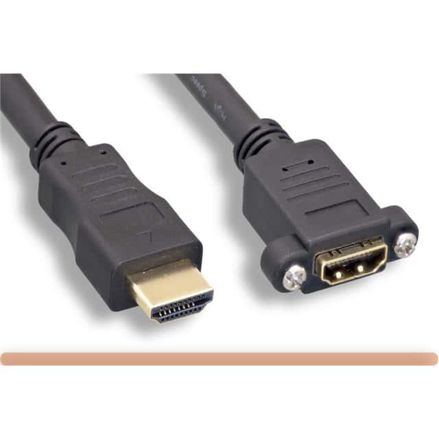 H2-03PMEX 3' Panel Mount HDMI Type  A F/M