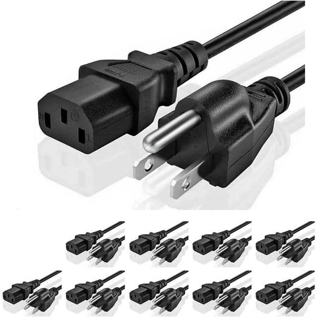 PC 1002 10 Pcs AC Wall Power Cord for Led TV C