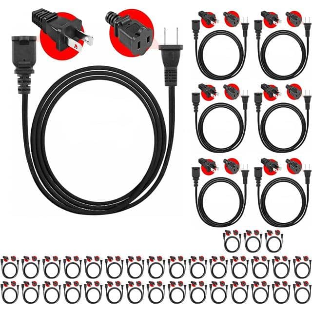 EXC BLK 10FT 40 Pcs Extension  AC 2 ng Power Cable 1