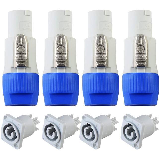 PWR SPKON M/F WHT 4PCS 20PCS 3-Pin AC PowerCon Male-Fe
