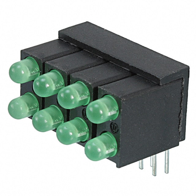 5530222204F LED CBI 3MM BI-LVL 4X2 BLK GREEN