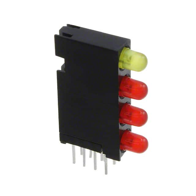 5680103111F LED CBI 3MM 4X1 YLW,RED,RED,RED