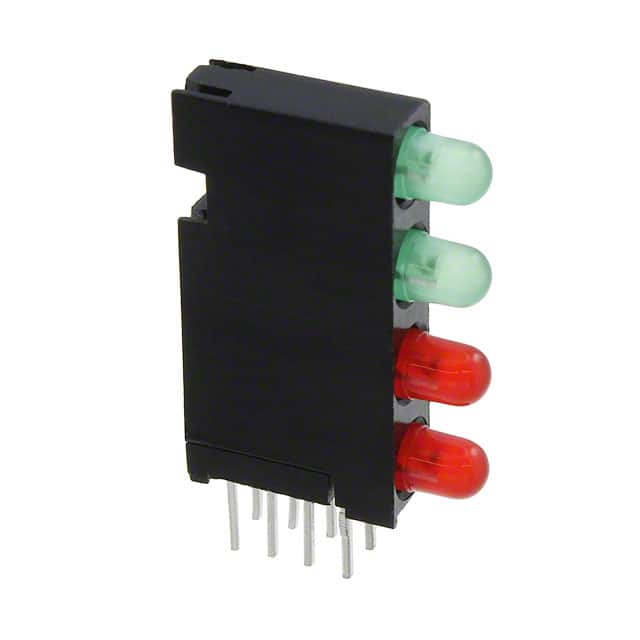 5680102211F LED CBI 3MM 4X1 GRN,GRN,RED,RED