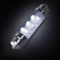 LE-0603-04W LED GLASS FESTOON 24V 40MA WHITE