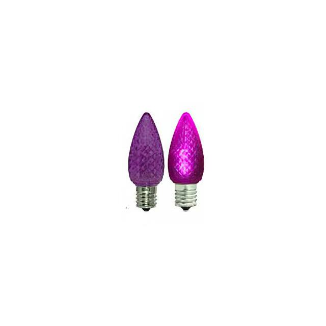 2PAK:WW-0S3A-0 LED .35W C9 120V PURPLE E17