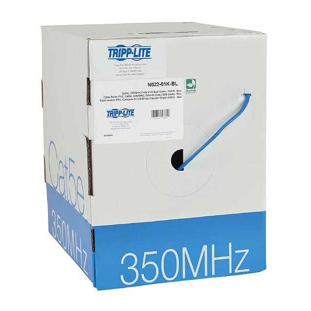 N022-01K-BL CABLE CAT5E 8CON 24AWG BLU 1000'
