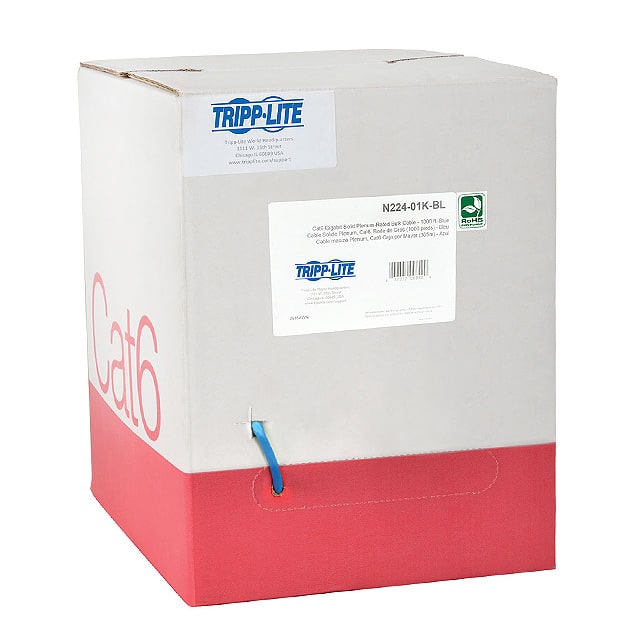 N224-01K-BL CABLE CAT6 8CON 23AWG BLUE 1000'