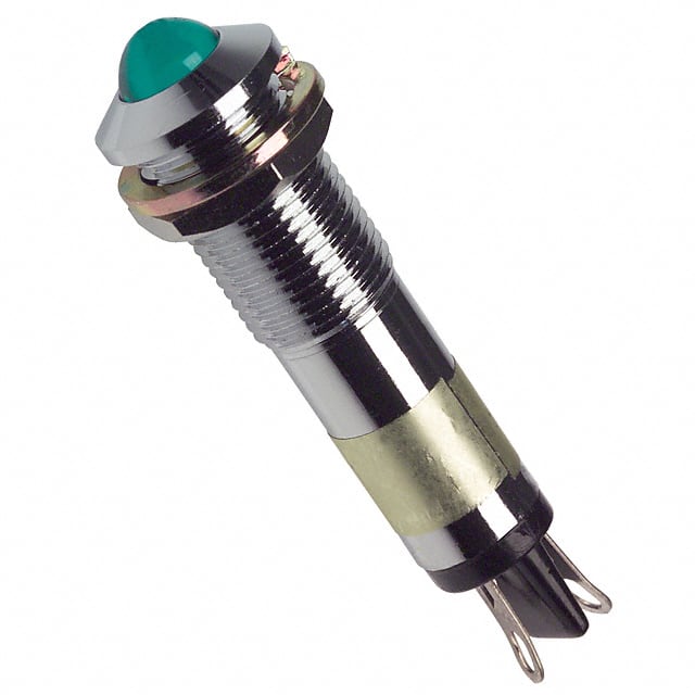 6091212120F LED PNL MT 9MM 6V CHROME GREEN